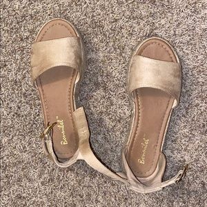Taupe platform sandals